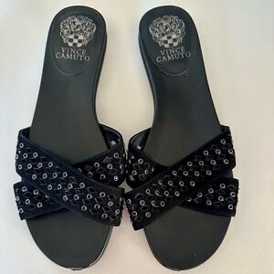 Vince Camuto, Endana suede slide sandals.